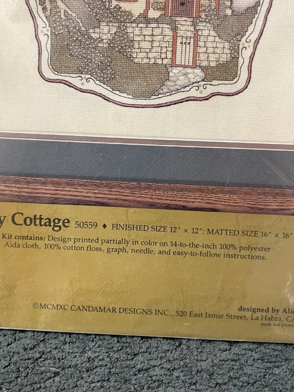 Candamar Needlepoint Kit 50559 Ivy Cottage 12x12 Inch Cross Stitch Alice Scott